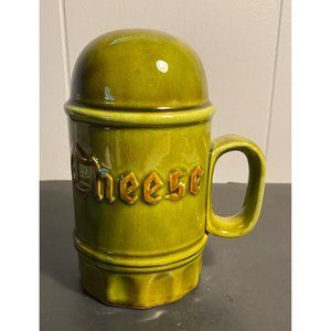 Vintage MCM Los Angeles Potteries Cheese Shaker Green Large Kitchen Mid Century